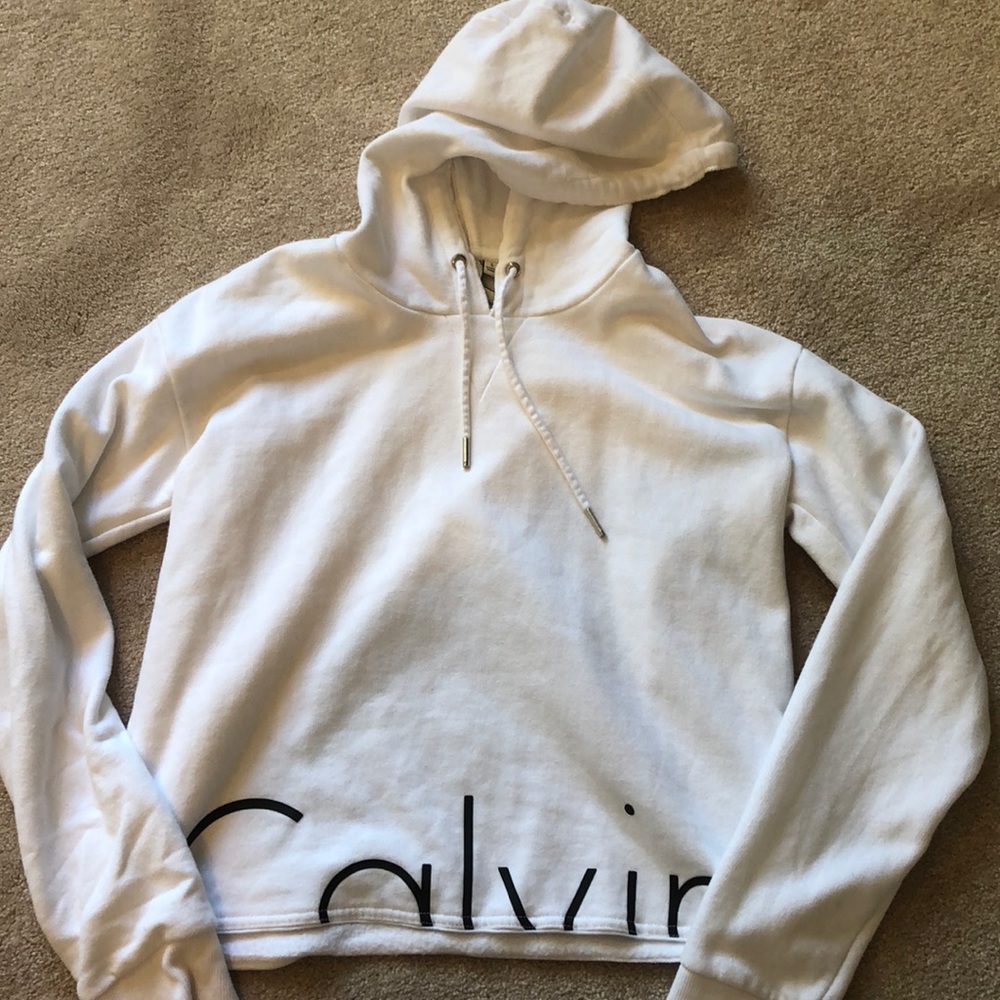 Calvin Klein cropped logo hoodie